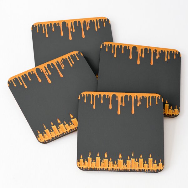 Item preview, Dripping Candle Wax Halloween Background – Orange Candlelight Gothic Art | Spooky Dark Aesthetic Design designed and sold by Beamiverse.