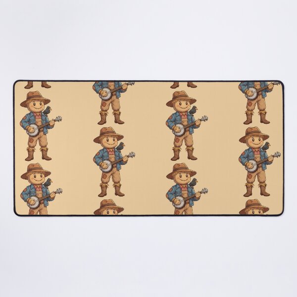 Item preview, Lindo espantapájaros tocando el banjo – Ilustración de una granja otoñal designed and sold by Tidarat-27.