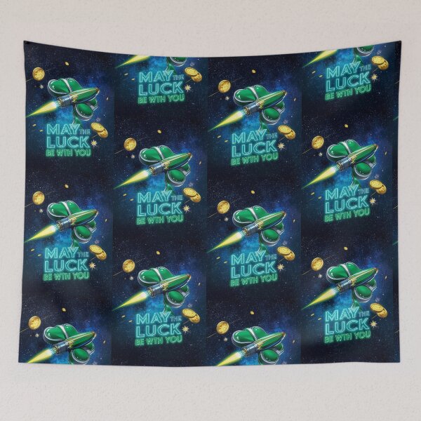 Item preview, Lucky space clover traveling through the galaxy designed and sold by StormArte.