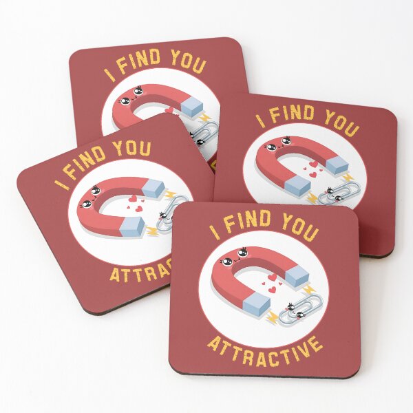 Item preview, I Find You Attractive – Cute Magnet and Paper Clip Love Pun designed and sold by SidTastic .