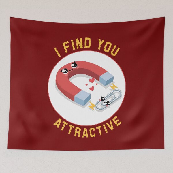 Item preview, I Find You Attractive – Cute Magnet and Paper Clip Love Pun designed and sold by SidTastic .