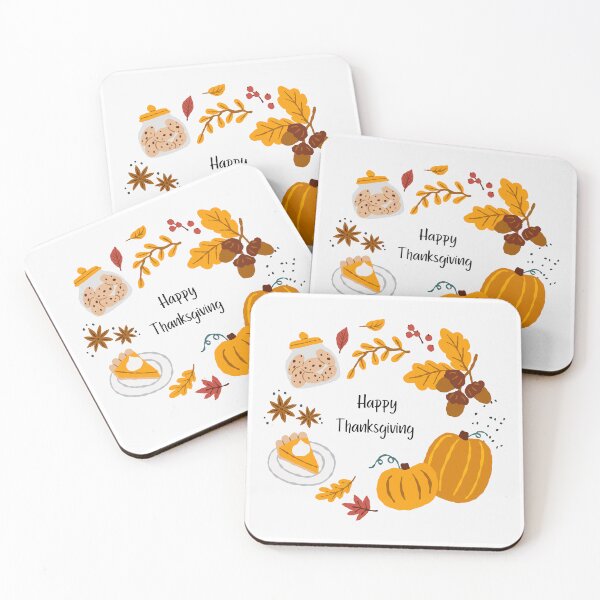 Item preview, Happy Thanksgiving Doodle Illustration Cozy Fall Harvest Cookies and Pumpkin Pie designed and sold by TheRosyCanvas.