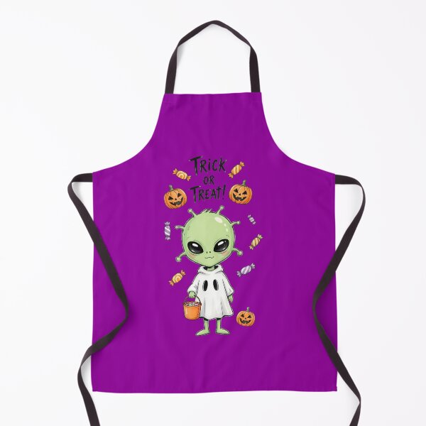 Item preview, Trick or Treat – Cute Alien Halloween Sticker | Watercolor Alien Design designed and sold by EverStitchStudio ★★★★★.