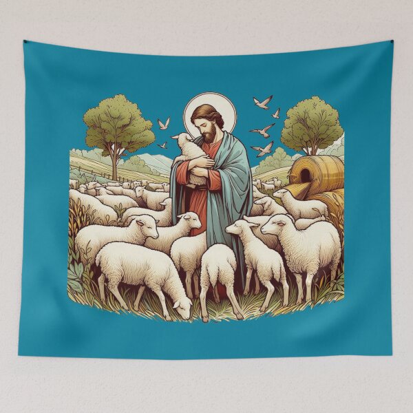 Item preview, The Lost Sheep and the Loving Shepherd – 3D Holy Sketch, designed and sold by PaintMeWorld.