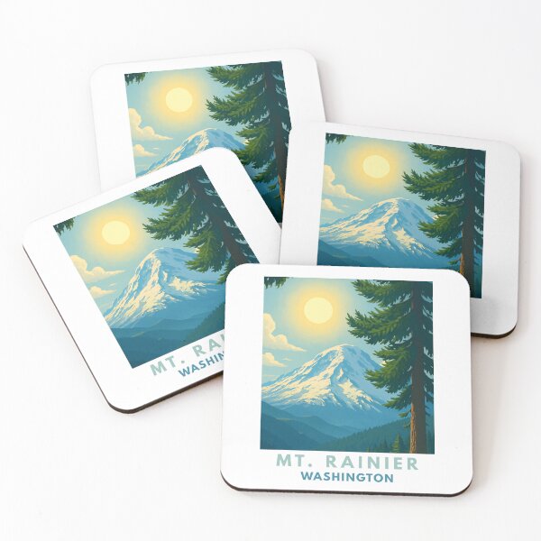 Item preview, Mt Rainier Travel Poster designed and sold by Emwa Designs.
