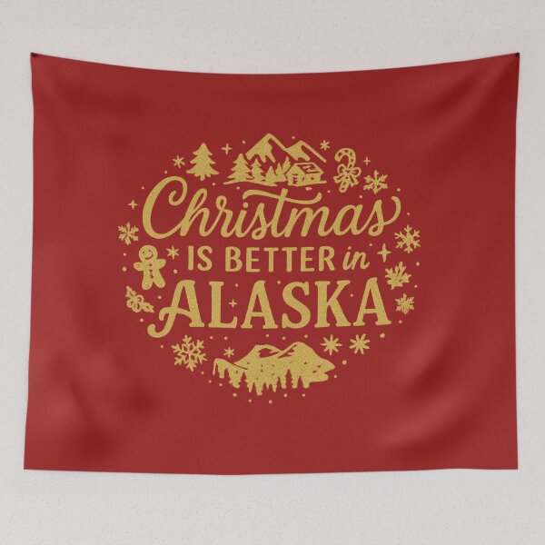 Item preview, Alaska Christmas Snowy Holiday Mountain Design designed and sold by Meandmyshop.