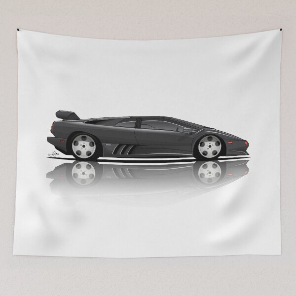 Item preview, Lambo Diablo SE30 black reflect illustration designed and sold by blackdogshop.