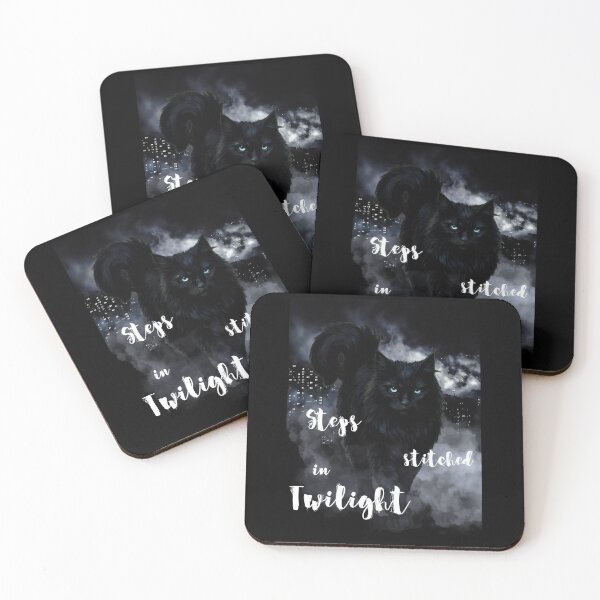 Item preview, Black Cat walking in the city's night fog designed and sold by Lia Vina.
