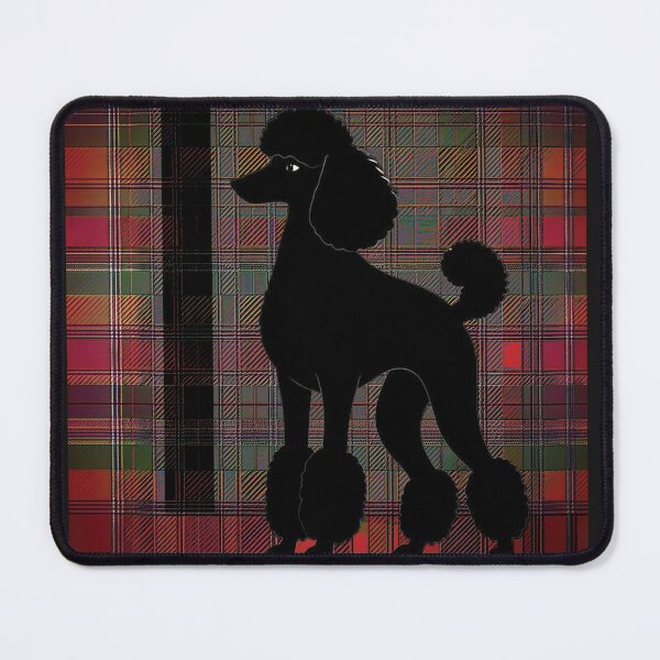 Item preview, Stylish Poodle Silhouette on a Plaid Background designed and sold by mediafreespirit.