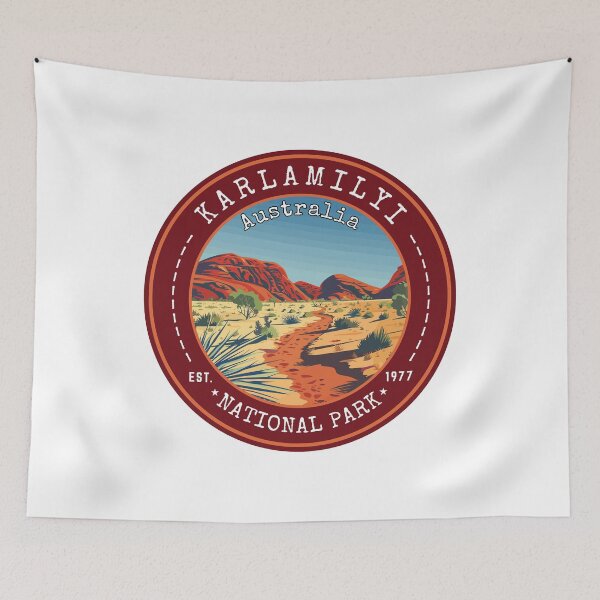 Item preview, Karlamilyi National Park in Pilbara (Western Australia) Vintage Travel Art Circle Emblem designed and sold by MaateoDesign.