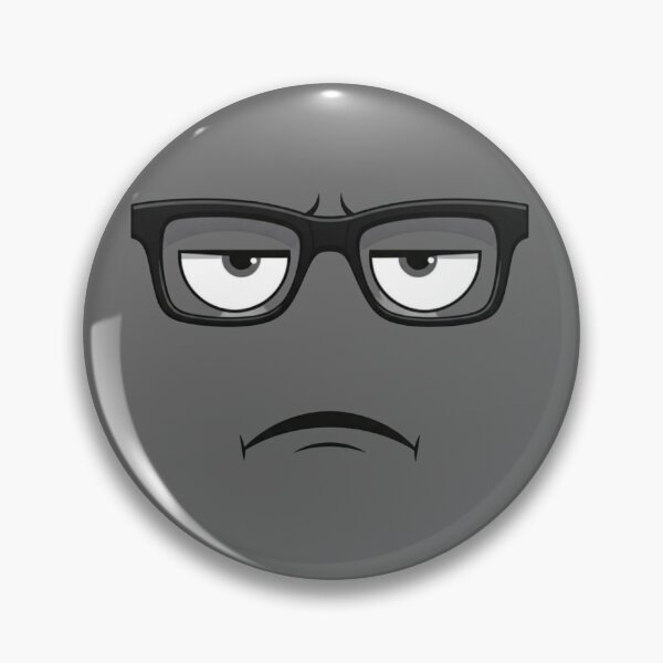 Item preview, Pouting Cartoon Face – Minimalist Gray Background Glasses Illustration designed and sold by PixelVibe782.