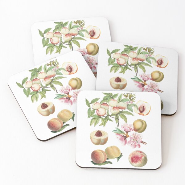 Item preview, Vintage Peach Botanical Illustration Pattern – Antique Fruit and Floral Garden Art designed and sold by GrybDesigns.