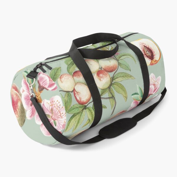 Artikelvorschau, Vintage Pfirsich Botanische Illustration Muster – Antike Obst- und Blumengartenkunst entworfen und verkauft von GrybDesigns.