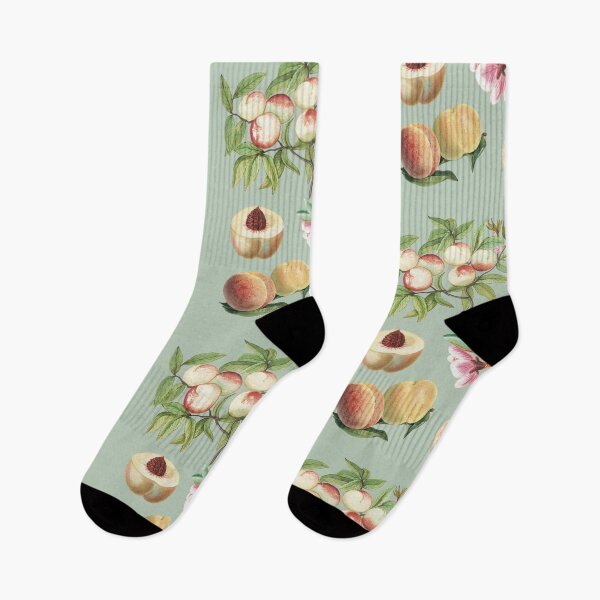 Item preview, Vintage Peach Botanical Illustration Pattern – Antique Fruit and Floral Garden Art designed and sold by GrybDesigns.