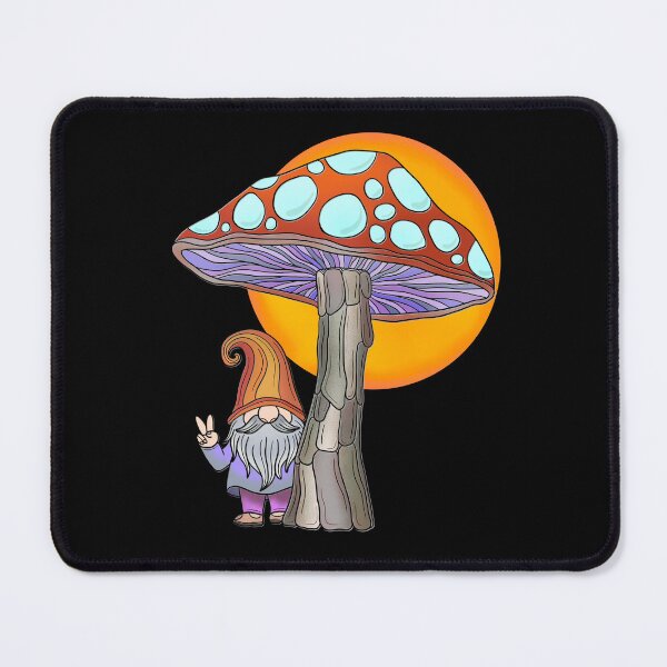 Item preview, Peace loving gnome under a mushroom with full moon designed and sold by DaveDanchuk.
