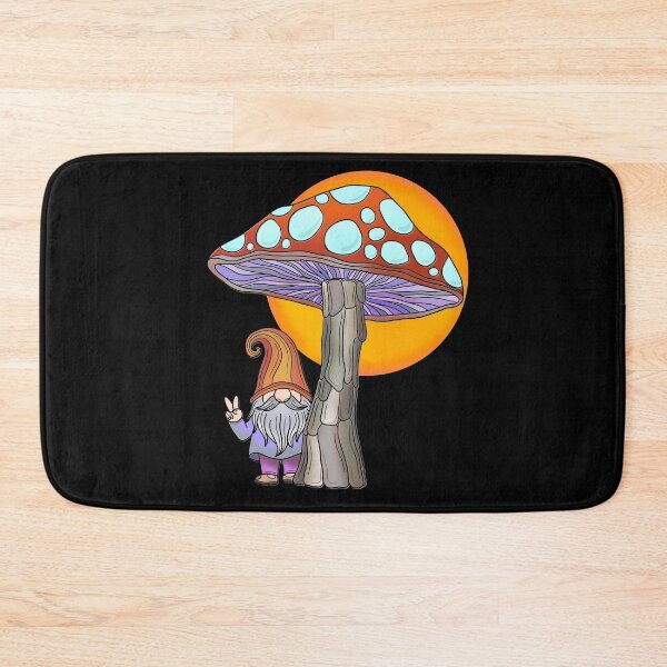 Item preview, Peace loving gnome under a mushroom with full moon designed and sold by DaveDanchuk.