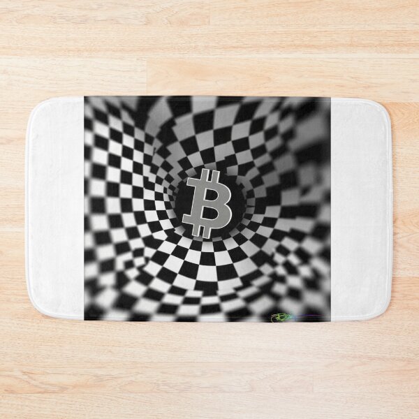 Item preview, Bitcoin Vortex Depth – Black and White Optical Illusion designed and sold by Benito Del Ray.