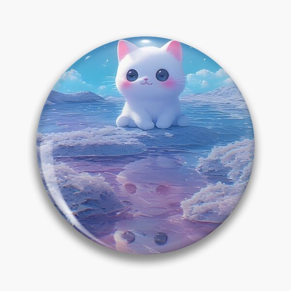 Item preview, Kawaii White Cat iPhone 17 Case – Dreamy Pastel Sky & Aesthetic Ice Reflection Design designed and sold by AIARCZ.