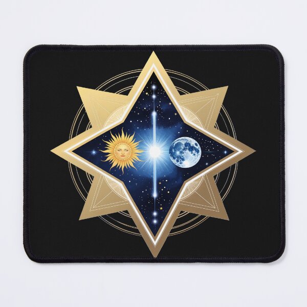 Item preview, Cosmic Balance – Sun & Moon in the Golden Star designed and sold by OrbitTrend.