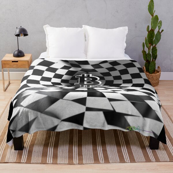 Item preview, Bitcoin Infinite Grid – Black & White Op Art Energy designed and sold by Benito Del Ray.