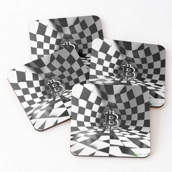 Item preview, Bitcoin Infinite Grid – Black & White Op Art Energy designed and sold by Benito Del Ray.