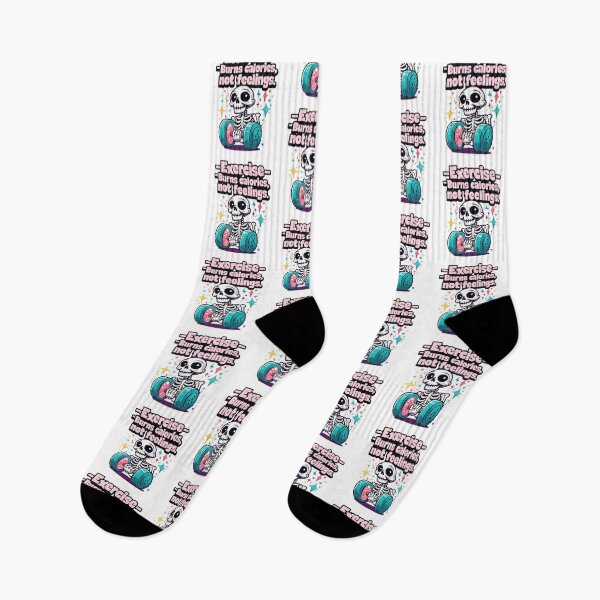 Item preview, Funny Gym Skeleton – Exercise Burns Calories Not Feelings | Fitness Humor Workout Design designed and sold by WHDProduction45.
