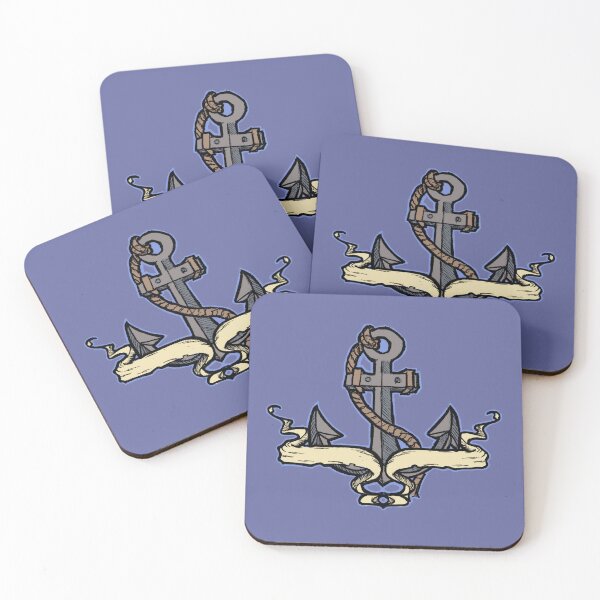 Item preview, Marine symbol anchor with flags designed and sold by Half Mess.