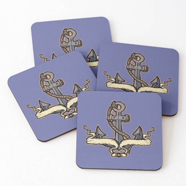Item preview, Marine symbol anchor with flags designed and sold by Half Mess.