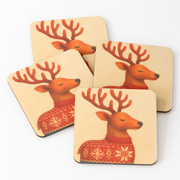 Item preview, Christmas deer graphic art designed and sold by Art Crea Nova.