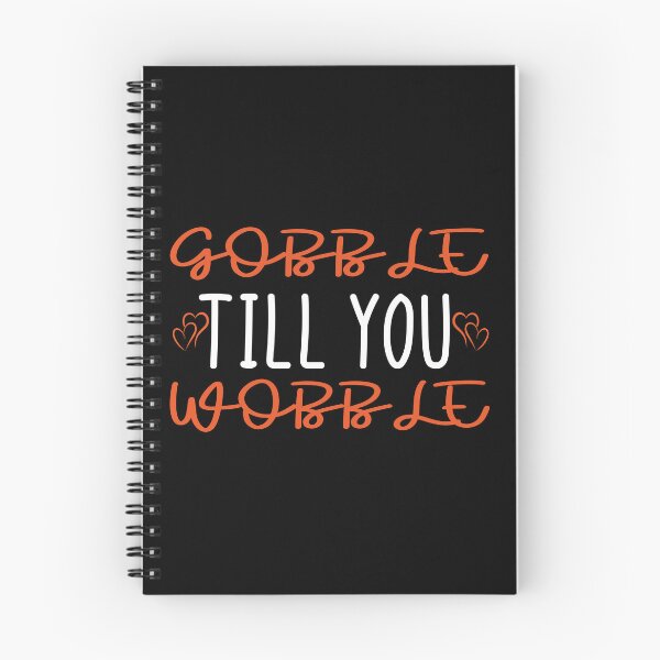 Aperçu de l'œuvre Gobble Till You Wobble – Motif romantique de dinde de Thanksgiving avec des cœurs créée et vendue par PrintistryArt.