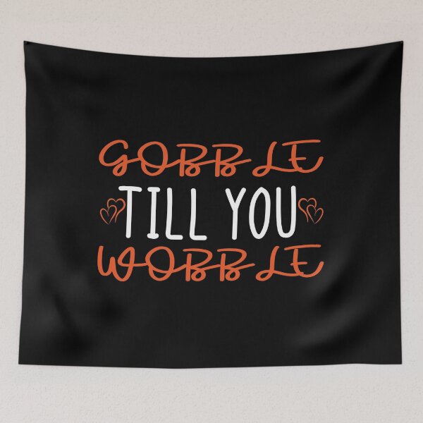 Item preview, Gobble Till You Wobble – Romantic Thanksgiving Turkey Design with Hearts designed and sold by PrintistryArt.
