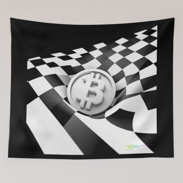 Item preview, Bitcoin Ripple Effect – 3D Monochrome Wave designed and sold by Benito Del Ray.