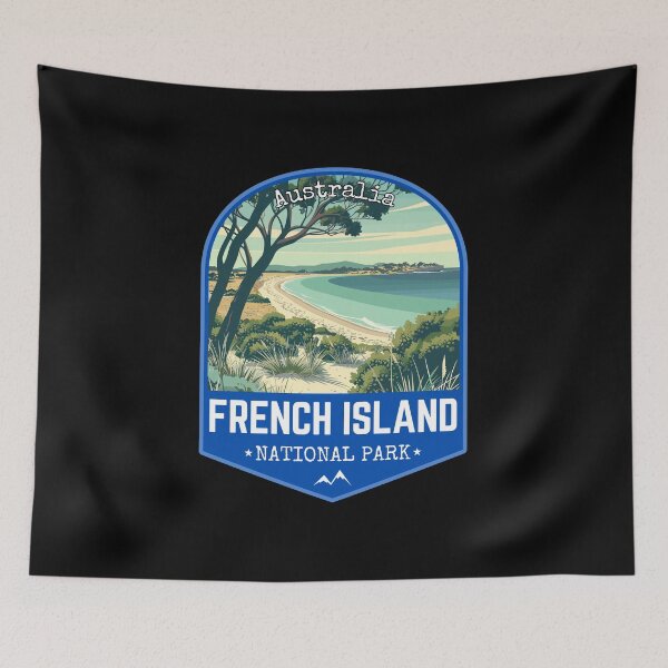 Item preview, French Island National Park in Victoria, Australia, Retro Travel Art Emblem designed and sold by MaateoDesign.