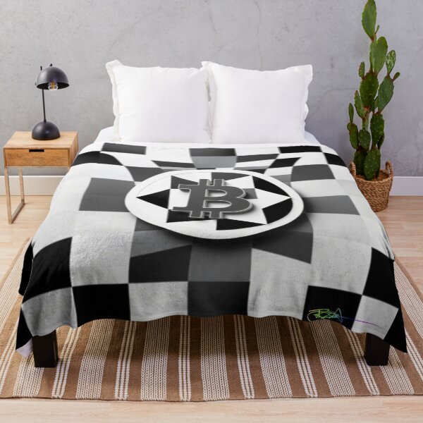 Item preview, Bitcoin Quantum Grid – Futuristic Op Art Pattern designed and sold by Benito Del Ray.