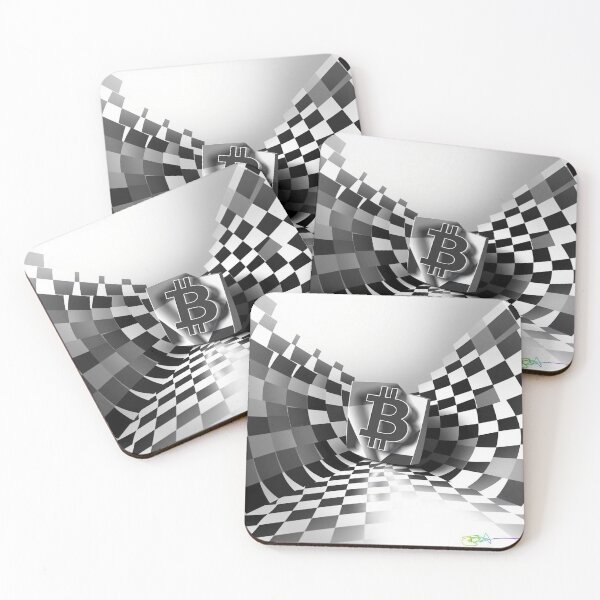 Item preview, Bitcoin Light Chamber – Black & White Perspective Illusion designed and sold by Benito Del Ray.