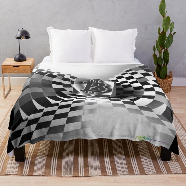 Item preview, Bitcoin Light Chamber – Black & White Perspective Illusion designed and sold by Benito Del Ray.