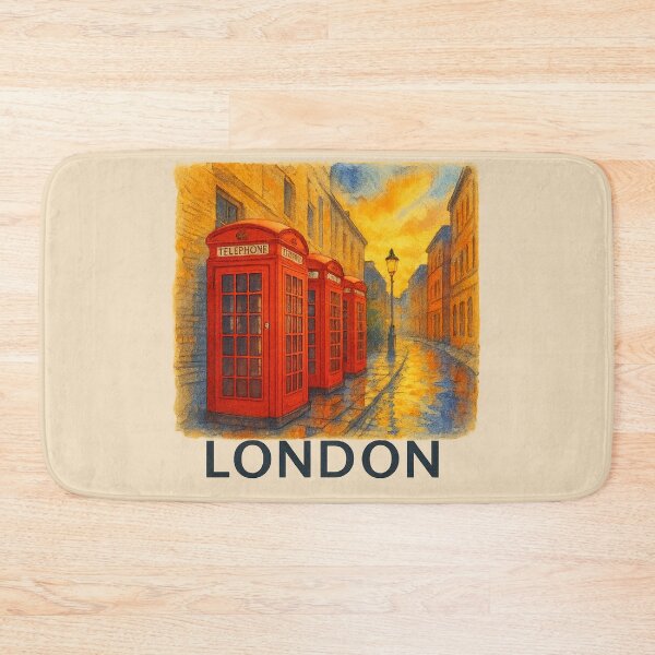 Item preview, London Red Phone Boxes Watercolor Poster designed and sold by Bratak.