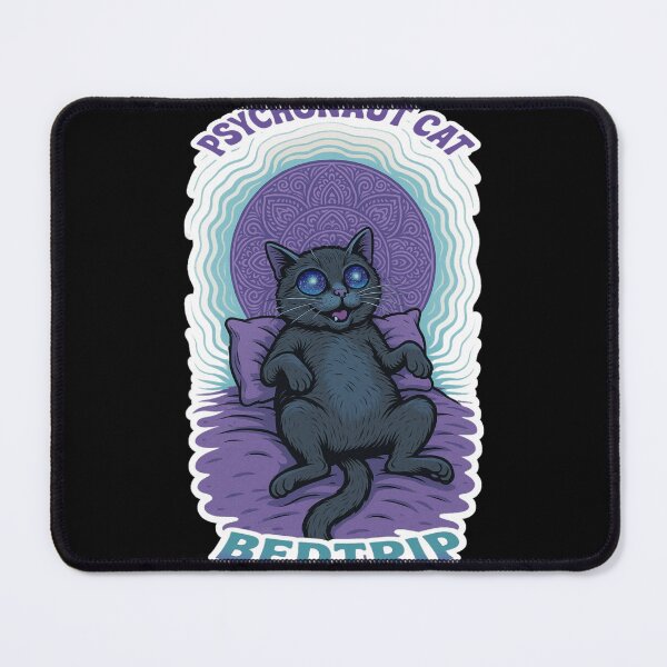 Item preview, Stoner & Psychonaut Cats – Psychonaut Cat: Bedtrip (Cat Lettering) – Psychedelic Retro Art designed and sold by JacobKAurumhead.