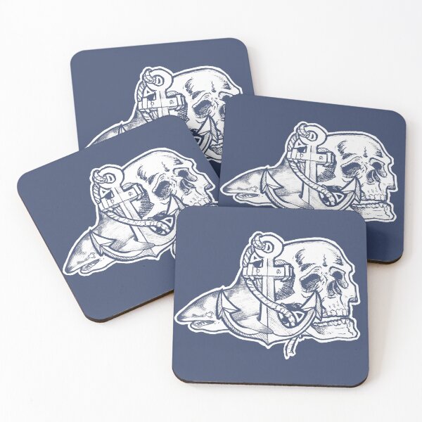 Item preview, Dark Nautical Artwork - Skull, shark and anchor designed and sold by Half Mess.