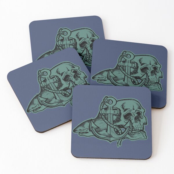 Item preview, Dark Nautical Artwork - Skull, shark and anchor designed and sold by Half Mess.