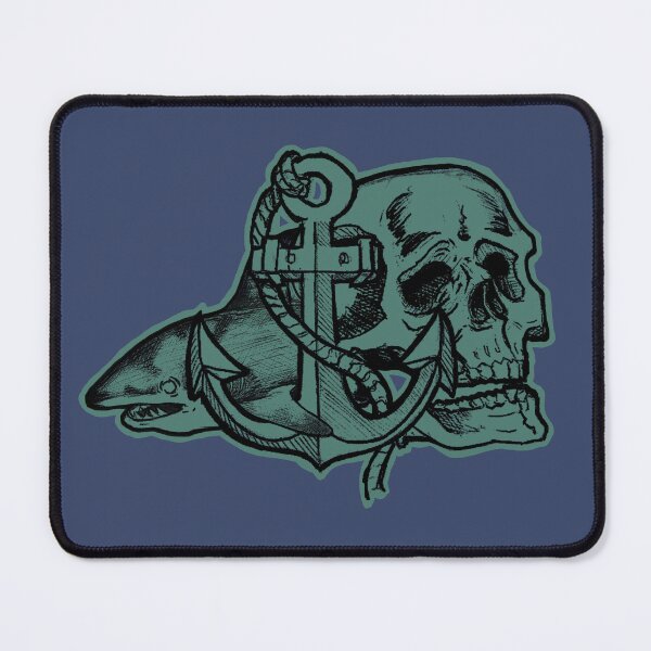Item preview, Dark Nautical Artwork - Skull, shark and anchor designed and sold by Half Mess.