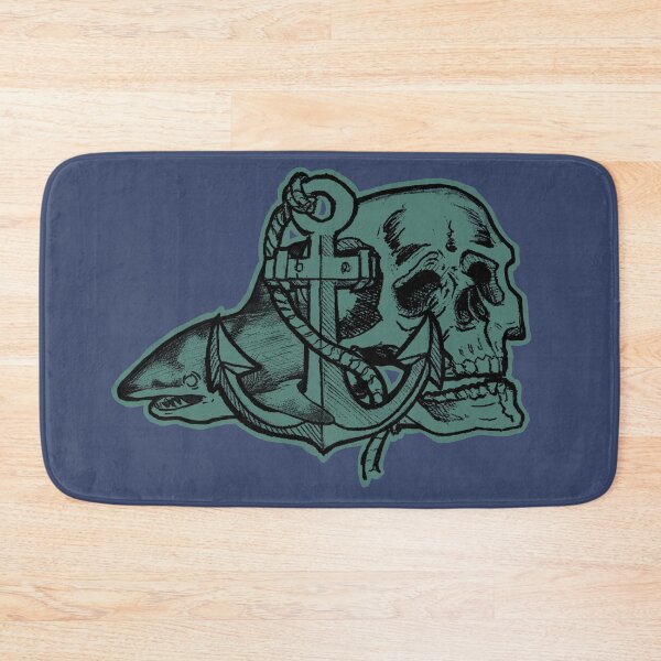 Item preview, Dark Nautical Artwork - Skull, shark and anchor designed and sold by Half Mess.