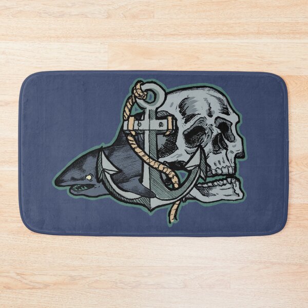 Item preview, Dark Nautical Artwork - Skull, shark and anchor designed and sold by Half Mess.