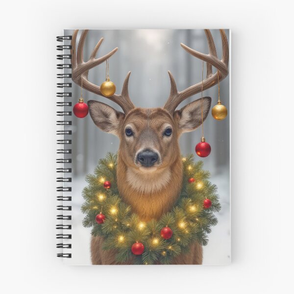 Item preview, Buck Wearing a Glowing Christmas Wreath designed and sold by Maria Dryfhout.