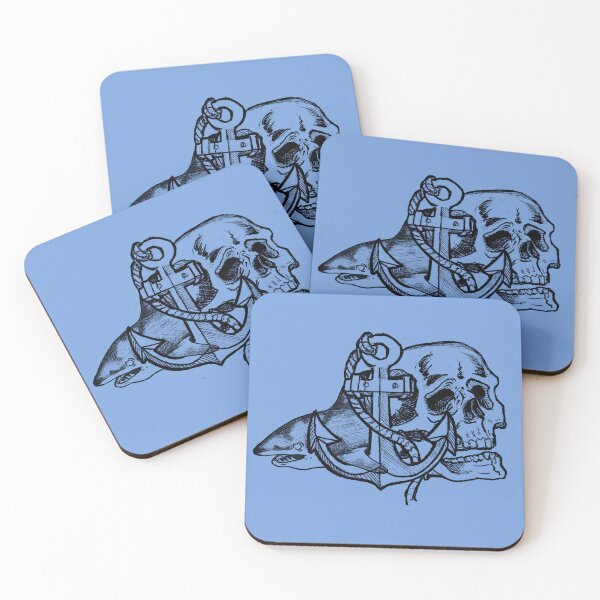 Item preview, Dark Nautical Artwork - Skull, shark and anchor designed and sold by Half Mess.
