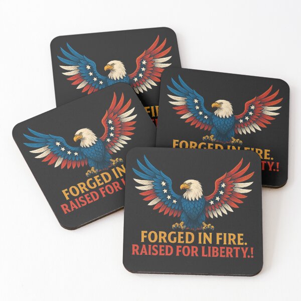 Item preview, 250th Anniversary of the USA - Forged in Fire. Raised for Liberty – Patriotic Eagle Sticker designed and sold by Collins Design.