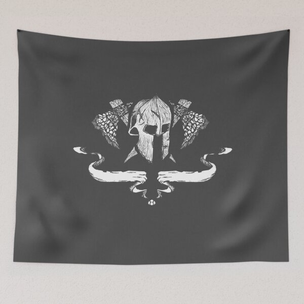 Item preview, Gladiator helmet with axes and flags designed and sold by Half Mess.