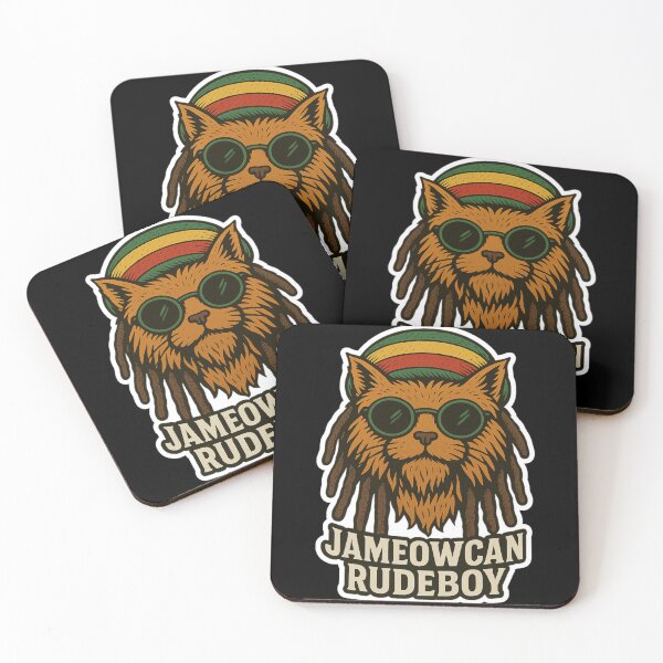 Artikelvorschau, Stoner & Psychonaut Cats – Rude Boy Rasta Cat (Katzenschriftzug) – Psychedelische Retro-Kunst • „JAMEOWCAN RUDEBOY“ entworfen und verkauft von JacobKAurumhead.