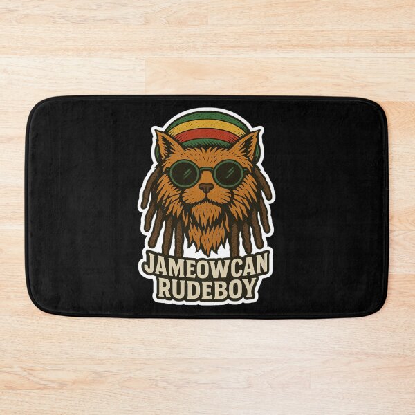 Artikelvorschau, Stoner & Psychonaut Cats – Rude Boy Rasta Cat (Katzenschriftzug) – Psychedelische Retro-Kunst • „JAMEOWCAN RUDEBOY“ entworfen und verkauft von JacobKAurumhead.