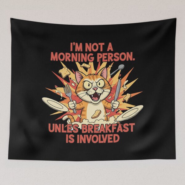 Item preview, Hangry Cat Breakfast Rage designed and sold by Silent Watch Threads..